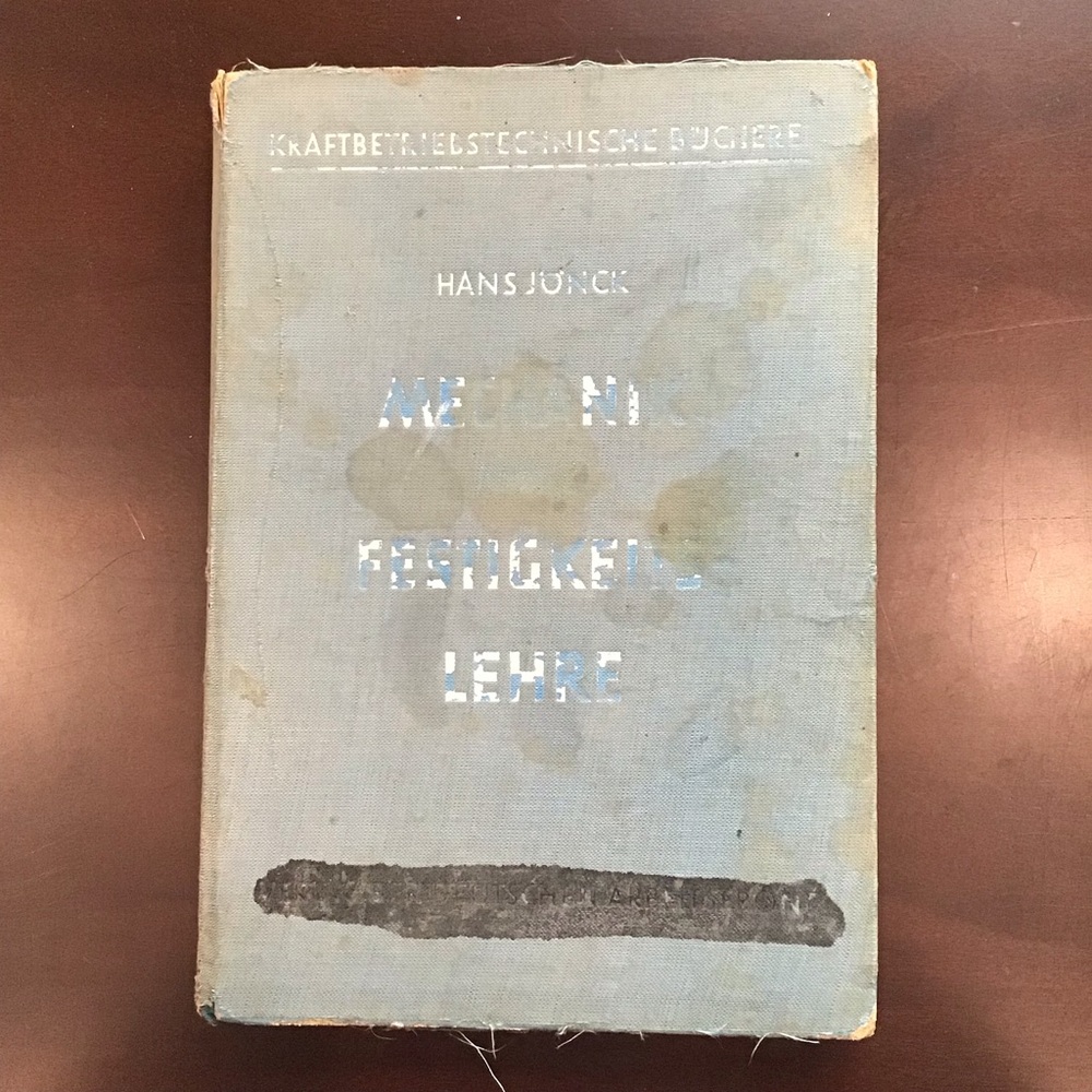 Vintage 1945 German Book Mechanik und Festigkeitslehre